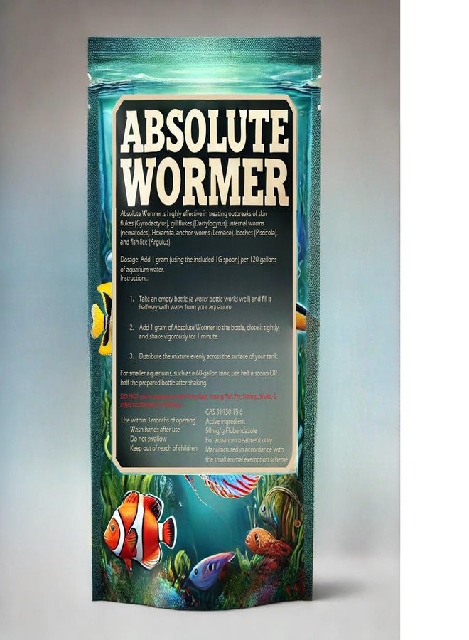 دواء Absolute Wormer - مسحوق لعلاج الأسماك في المياه العذبة والمالحة. لعلاج الطفيليات والديدان الكبدية. (5 غرام - يعالج 600 جالون) - Image 5